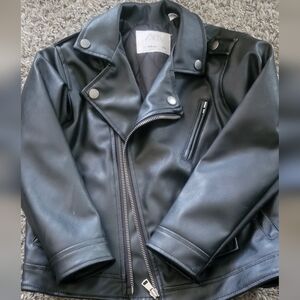 Black Zara Biker jacket boys size 4-5